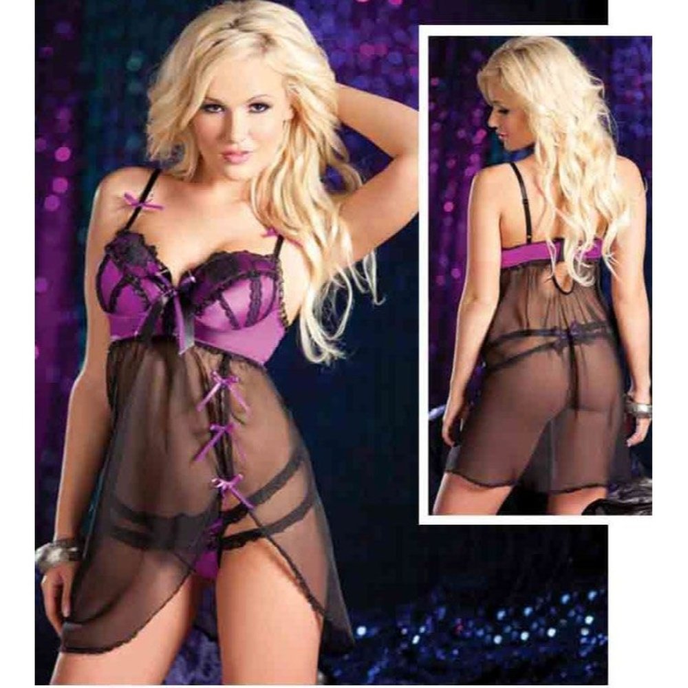Raveware Stunning Queen size babydoll with‎ padded cups 1X